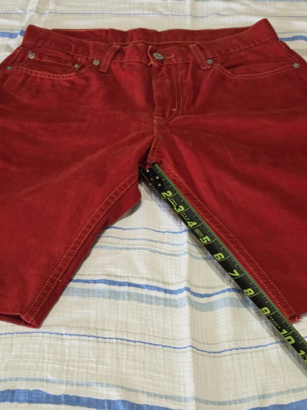 Custom Cut Levi’s 514 Red Denim Shorts – W30 - Picture 3 of 10